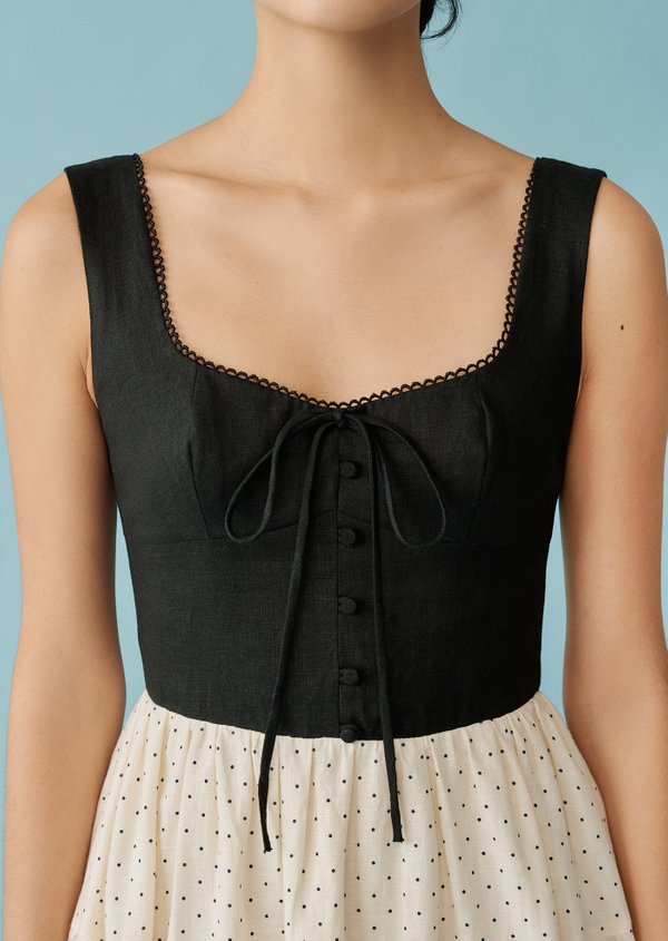 Moonflower Midaxi Dress - Snowberry/Black