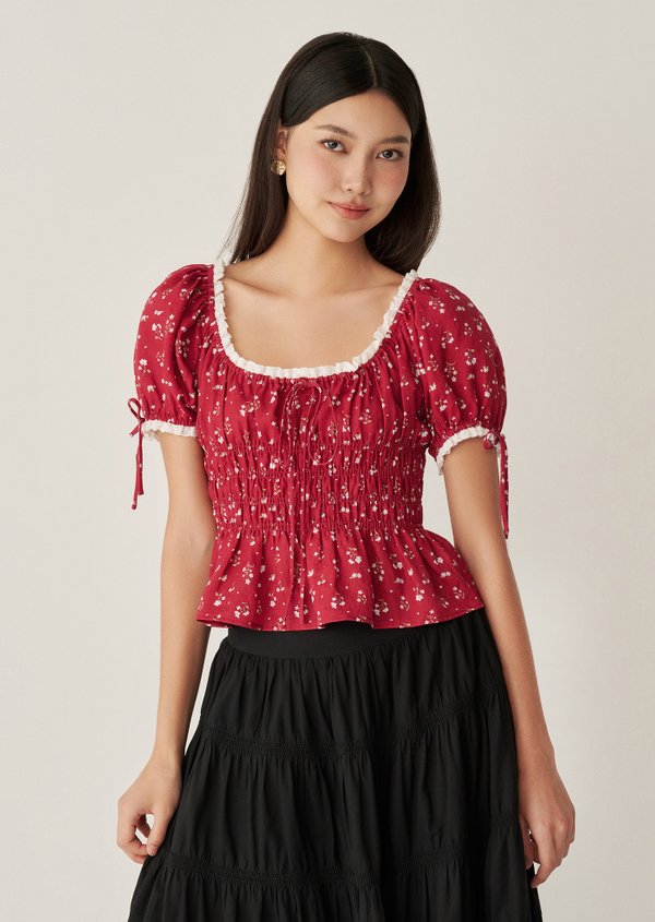 Nova Top - Paperwhites in Chérie Rouge