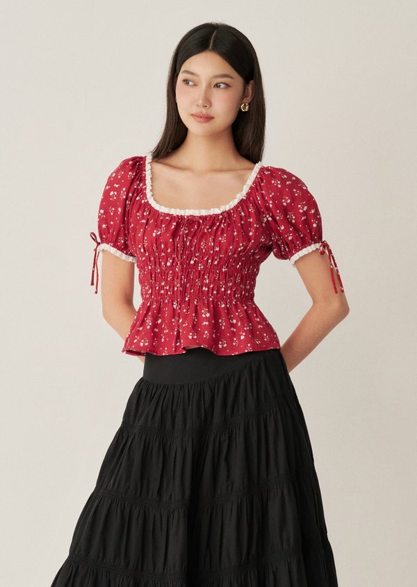 Nova Top - Paperwhites in Chérie Rouge