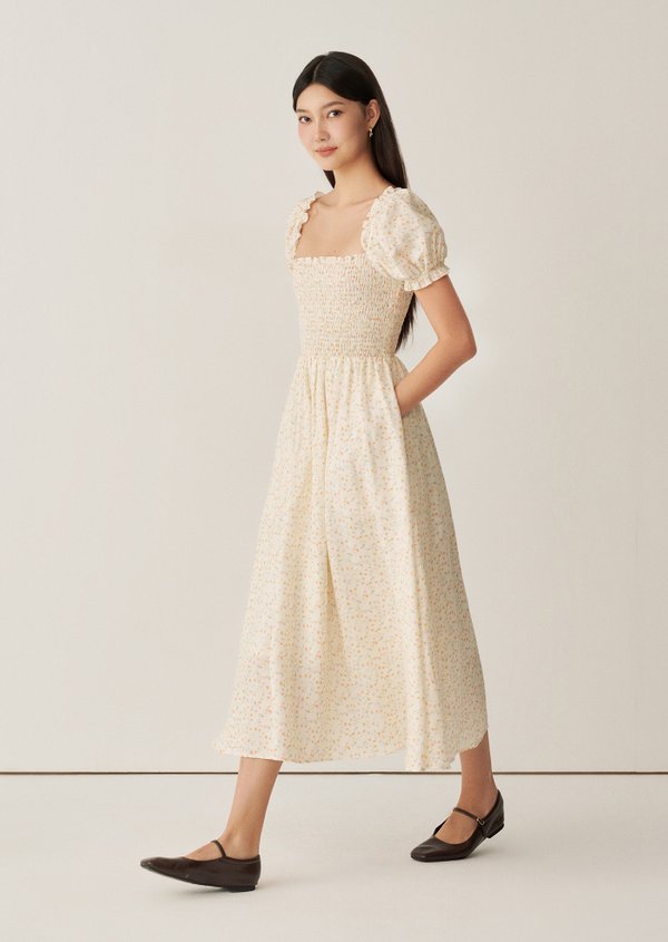 Quincy Midi Dress - Golden Stem