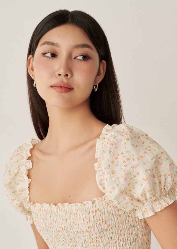 Quincy Midi Dress - Golden Stem