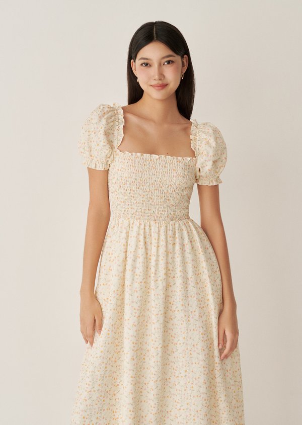 Quincy Midi Dress - Golden Stem