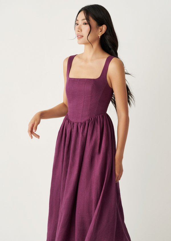 Sabrina Midaxi Dress - Plum
