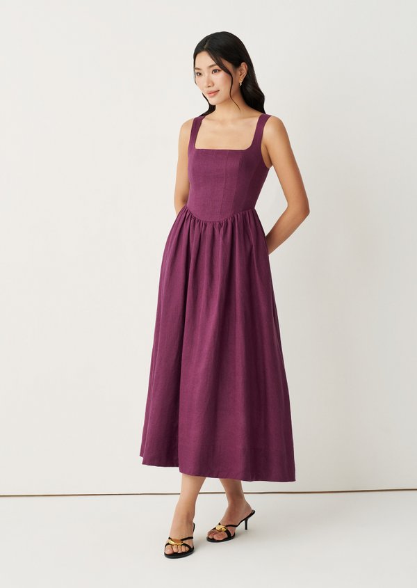 Sabrina Midaxi Dress - Plum