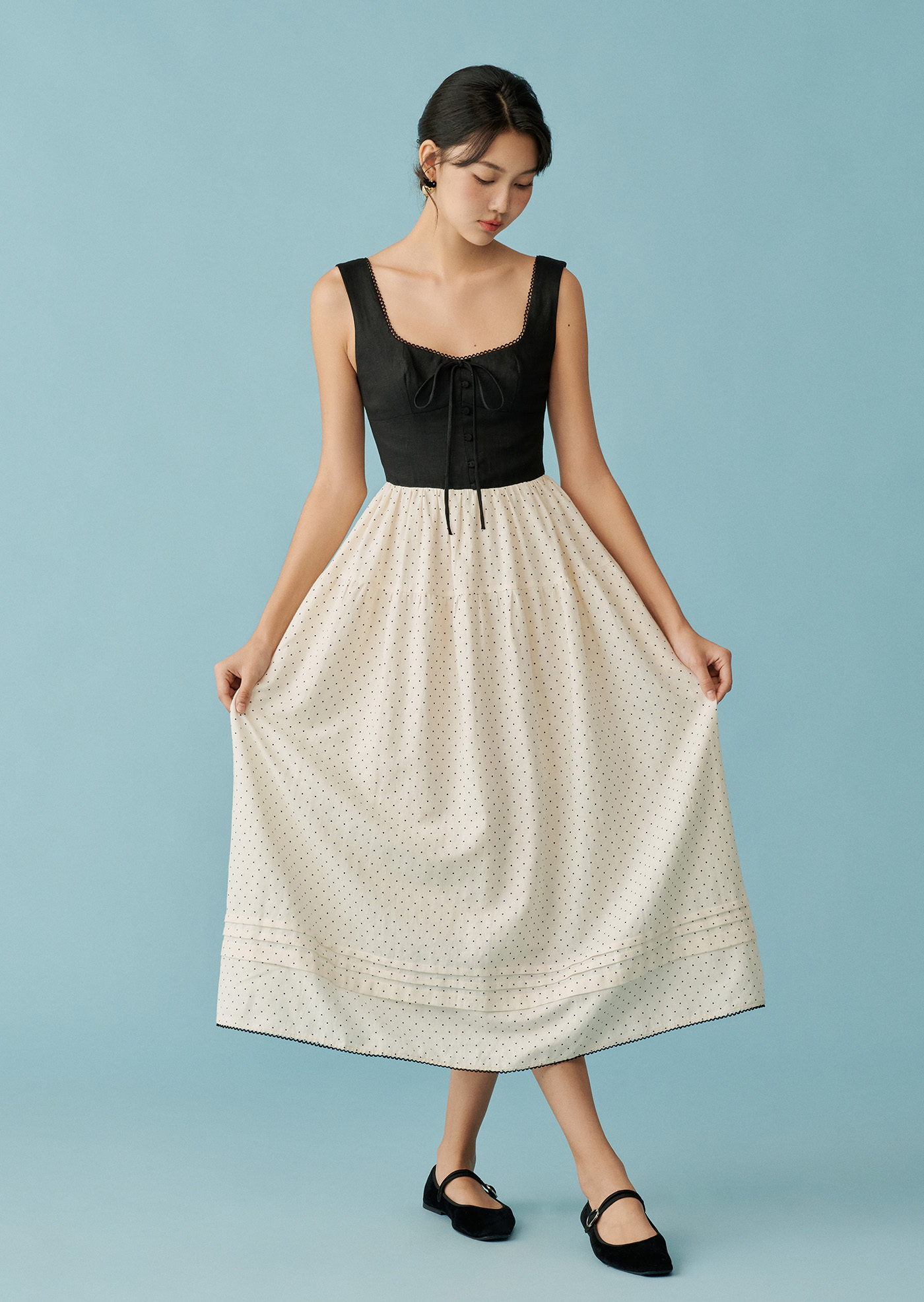 Moonflower Midaxi Dress - Snowberry/Black