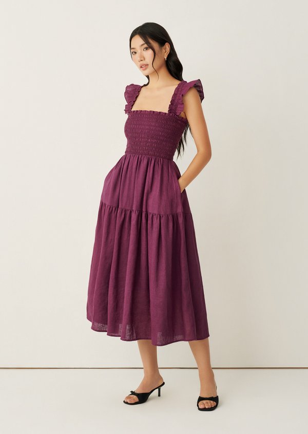 Hilton Midi Dress - Plum