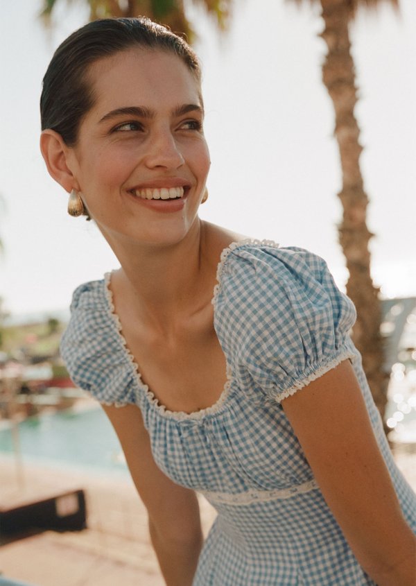 Aisha Midaxi Dress - Picnic Blue