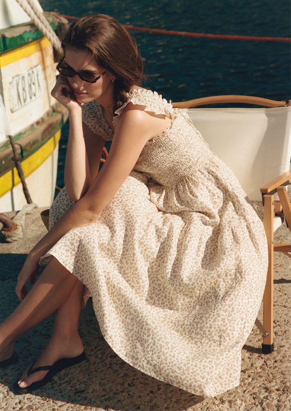 Hilton Midi Dress - Clay Postcard