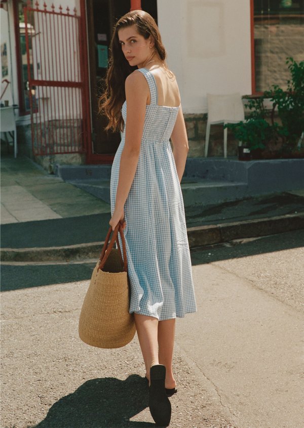 Juliette Midi Dress - Picnic Blue