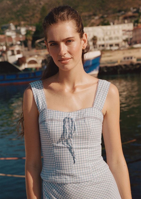 Karmen Top - Picnic Blue