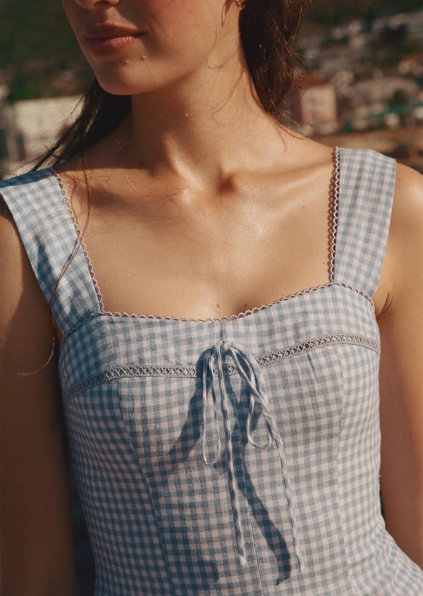 Karmen Top - Picnic Blue