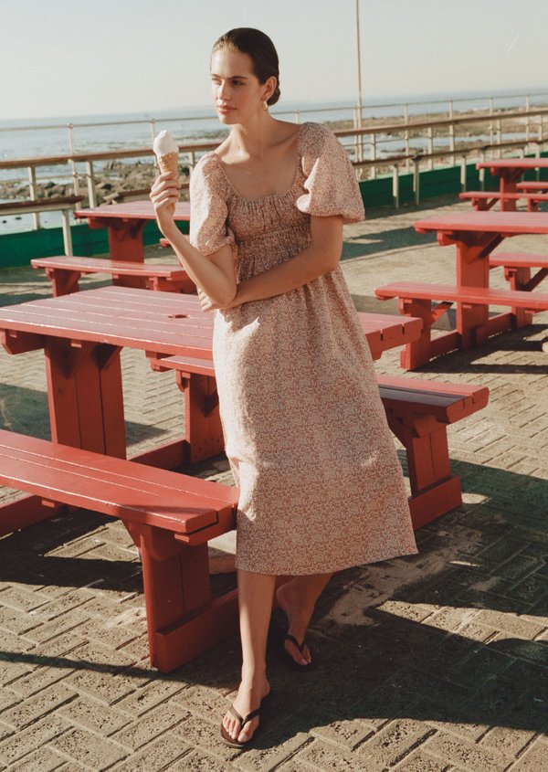 Katharine Midi Dress - Berry Seal