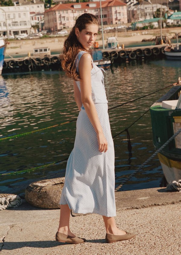 Luca Midi Skirt - Picnic Blue