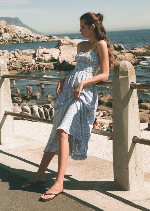Lunara Midaxi Dress - Picnic Blue