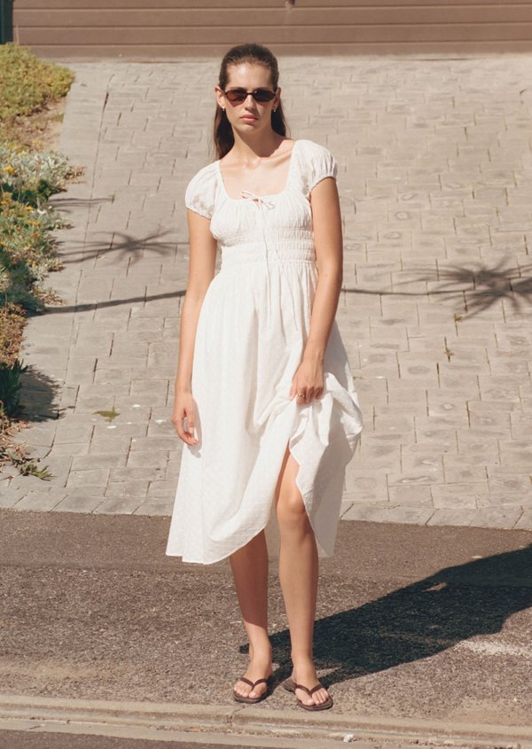 Mia Midi Dress - Cloud Dancer