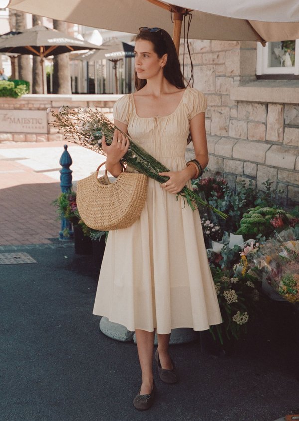 Mia Midi Dress - Almond