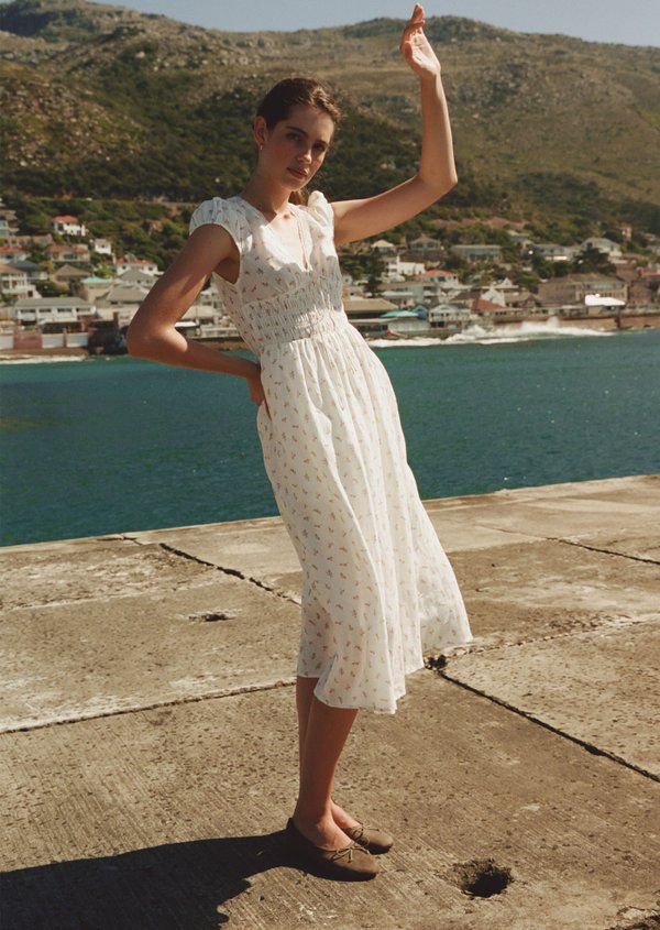 Marjolaine Midi Dress - Pomegranate In Rose Dusk
