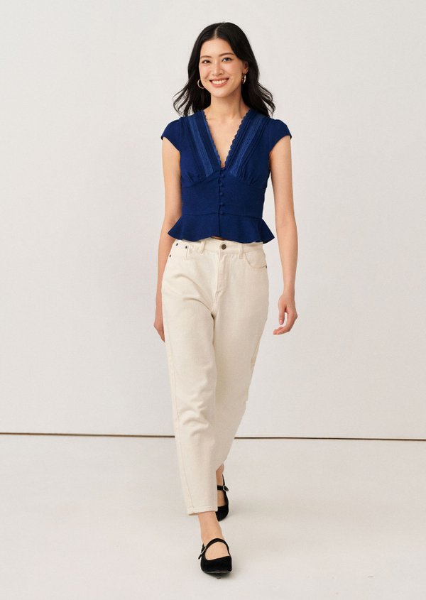 May Tapered Ankle Jeans - White