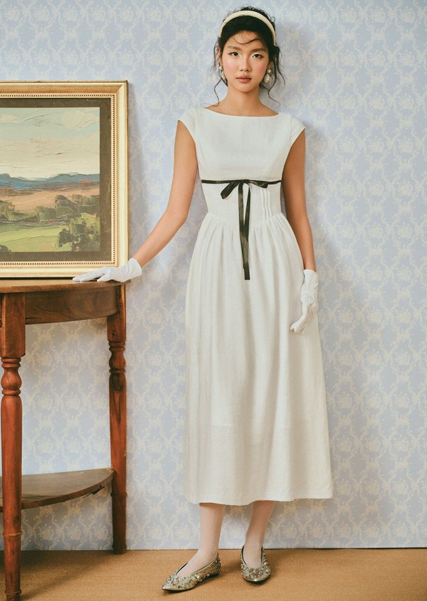 Moonpetal Midaxi Dress - White