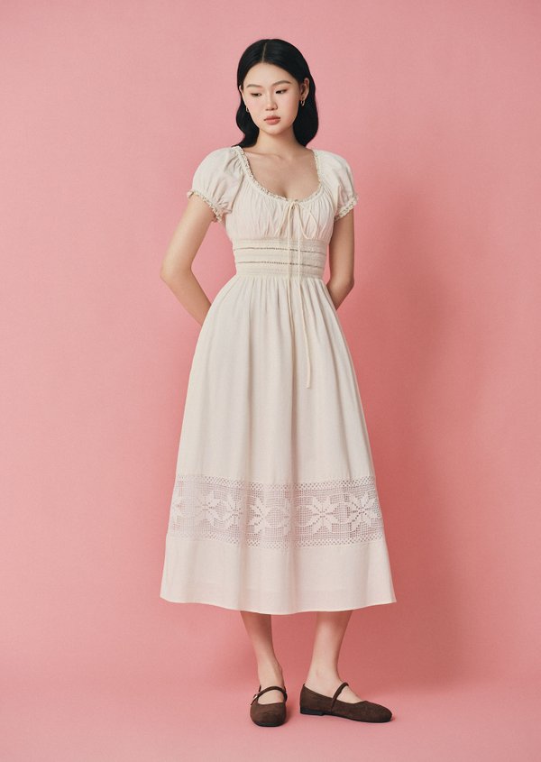 Maribeth Midi Dress - Antique White