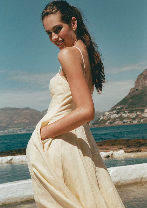 Renne Midi Dress - Pale Yellow