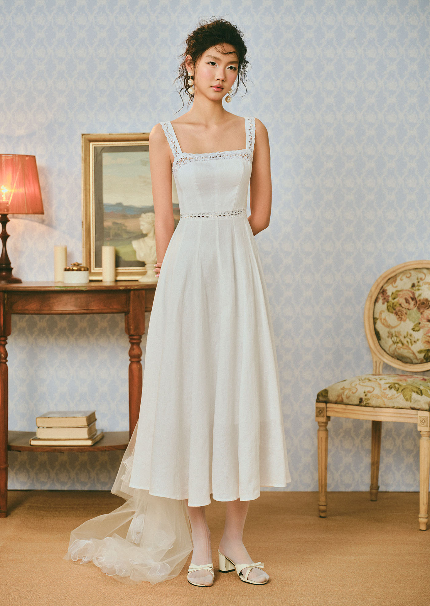 Airi Midaxi Dress - White | Caramel Monster