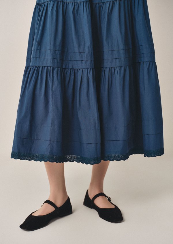 Allium Midi Skirt - Navy