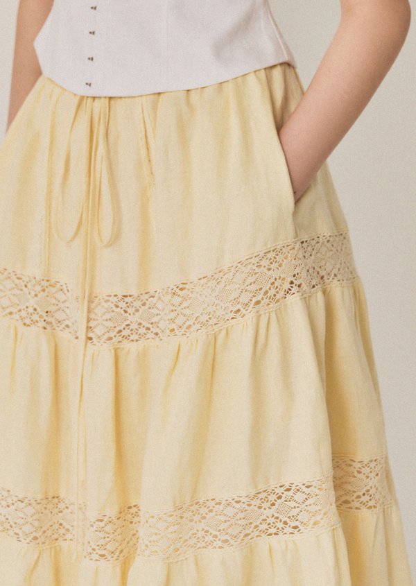 Doechi Midaxi Skirt - Pale Yellow