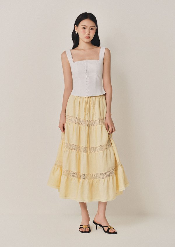 Doechi Midaxi Skirt - Pale Yellow
