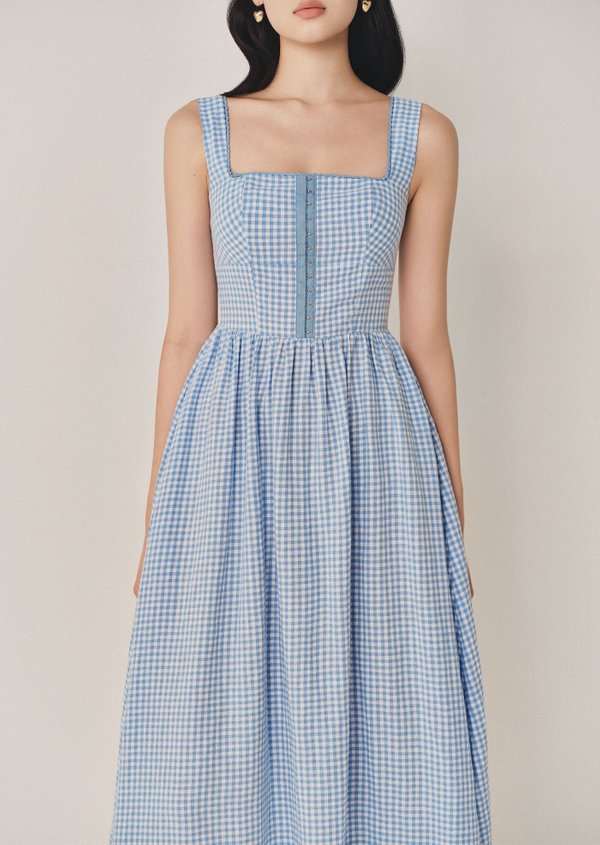 Julian Midi Dress - Picnic Blue
