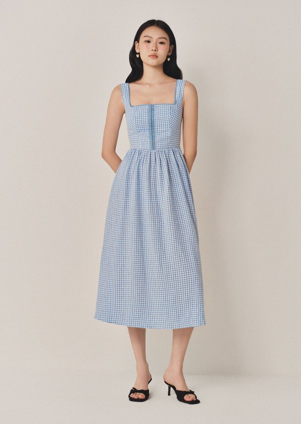 Julian Midi Dress - Picnic Blue