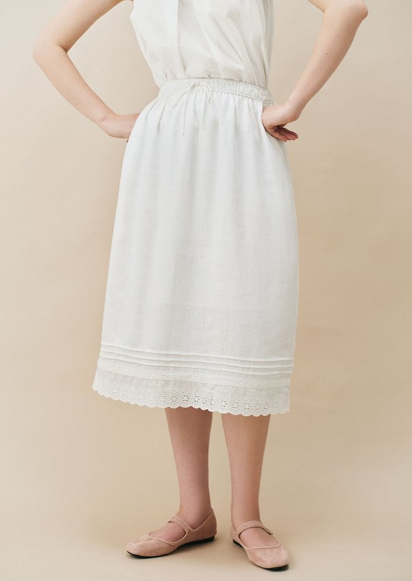 Primrose Midi Skirt - White