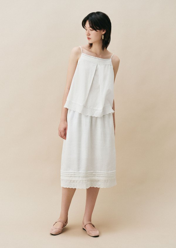 Primrose Midi Skirt - White