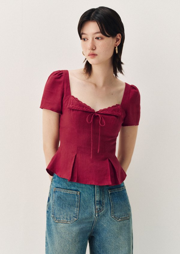 Sachie Top - Burgundy