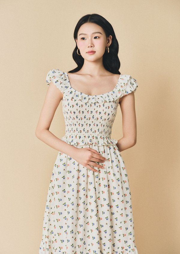 Lucia Midi Dress - Petal Scatter