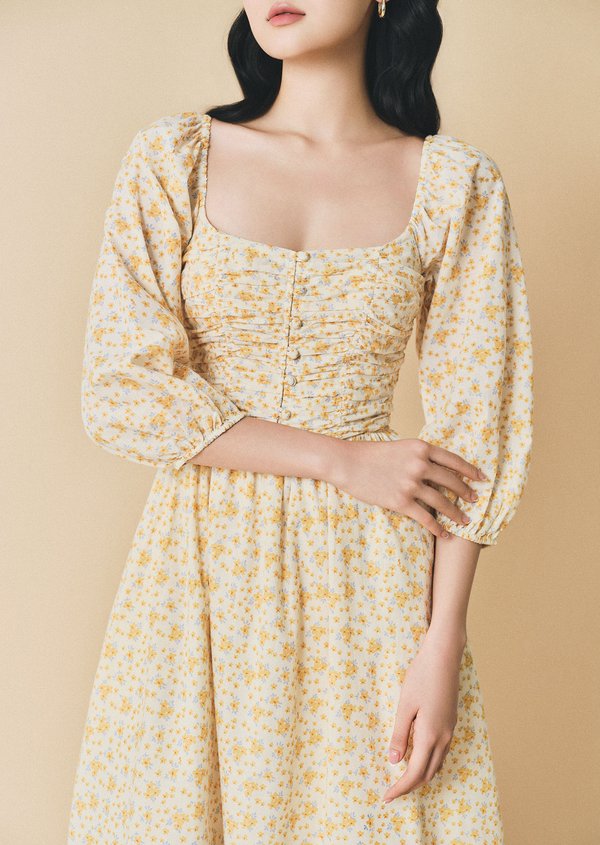 Lennox Midaxi Dress - Lovebird In Meadow