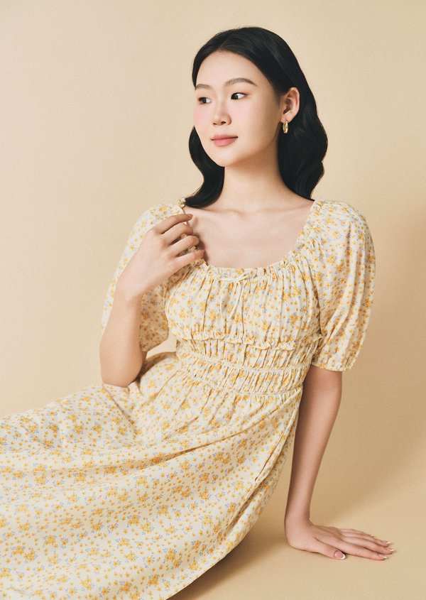 Tate Midaxi Dress - Lovebird In Meadow