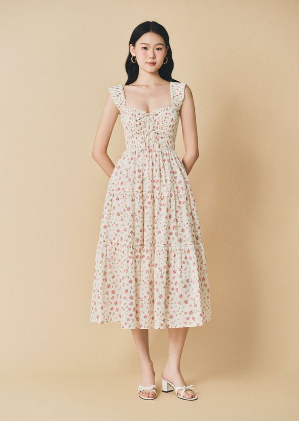 Daphne Midi Dress - Rosewater Mist