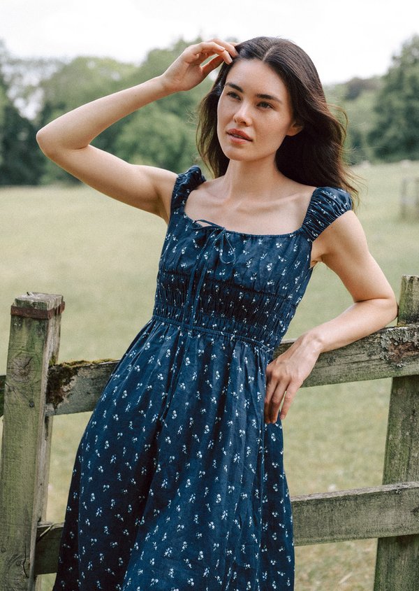 Gibson Midi Dress - Pomegranate in Midnight
