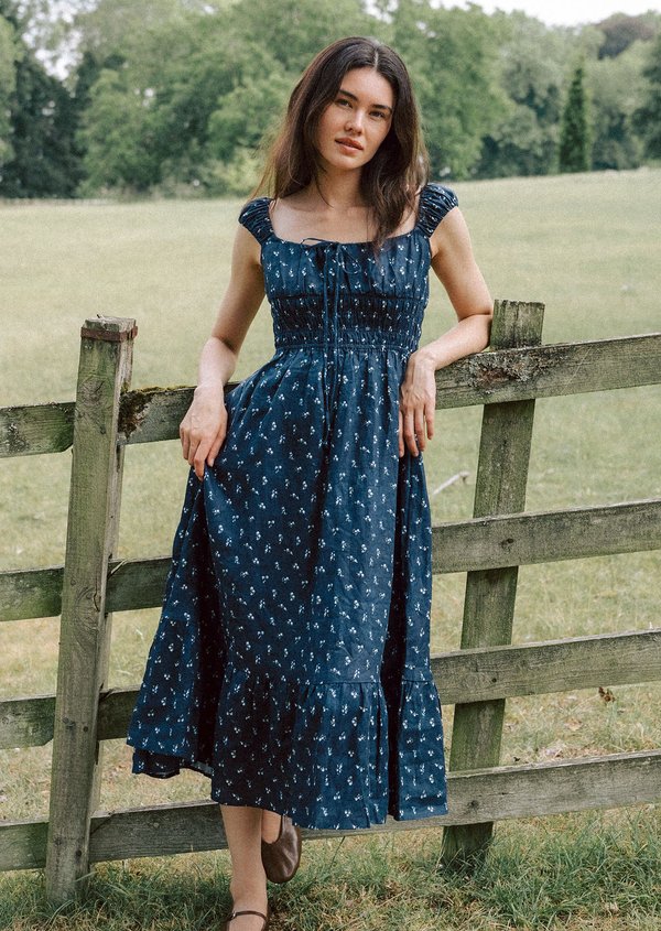 Gibson Midi Dress - Pomegranate in Midnight