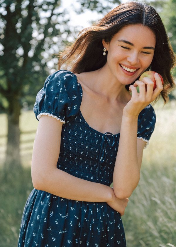 Helga Midi Dress - Pomegranate In Midnight