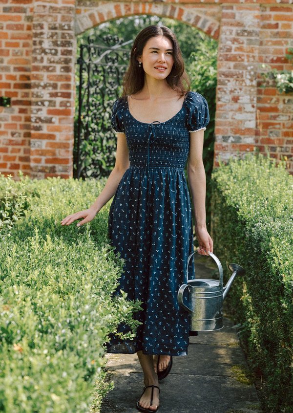 Helga Midi Dress - Pomegranate In Midnight