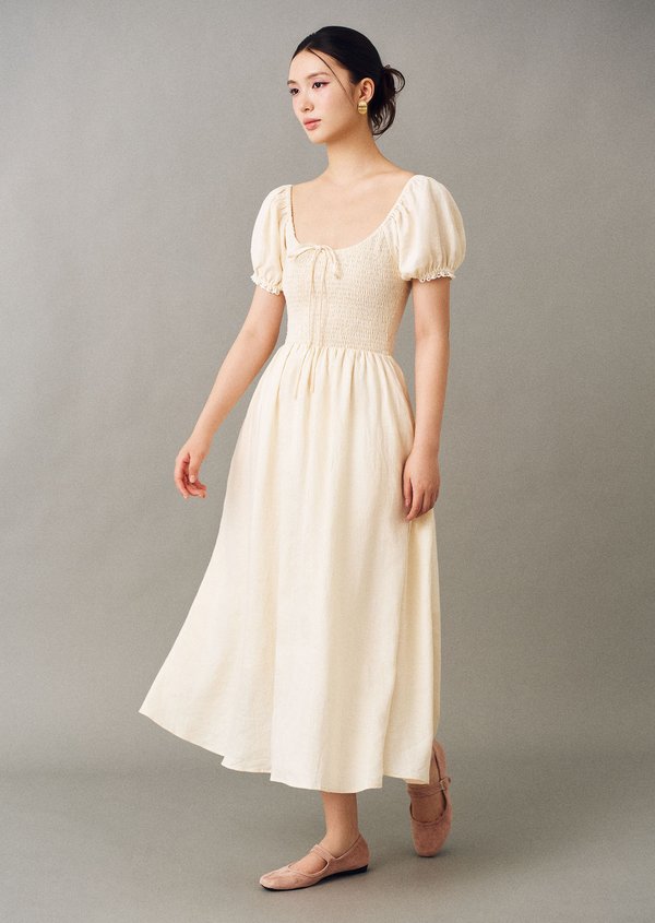 Helga Midi Dress - Cream