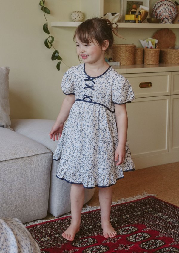 Julie Dress - Wild Prunes in Blue Shadow