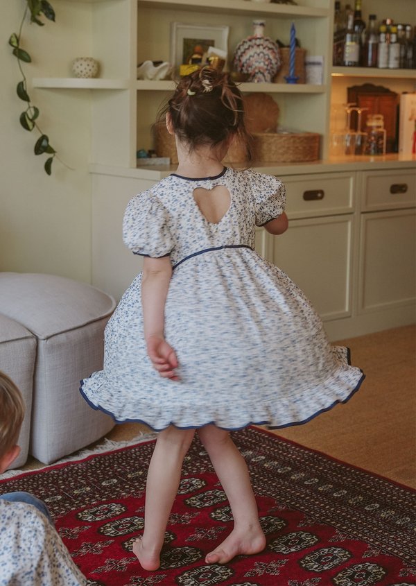Julie Dress - Wild Prunes in Blue Shadow