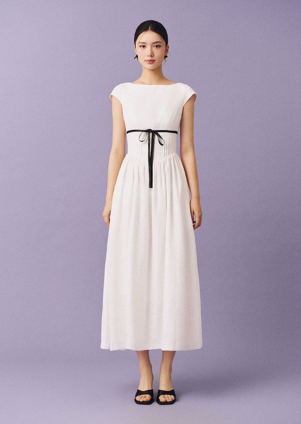 Moonpetal Midaxi Dress - White