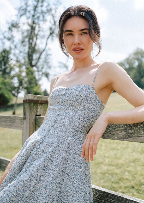 Renne Midi Dress - Indigo Ink V1