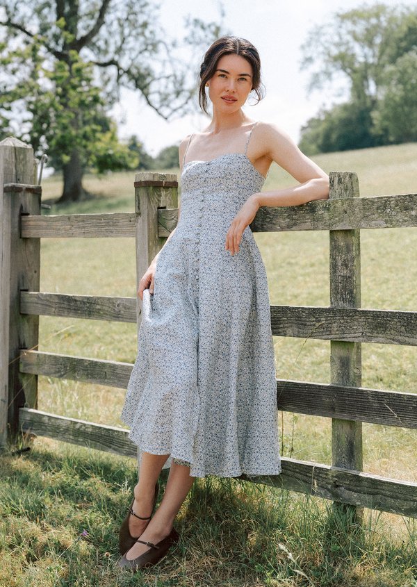 Renne Midi Dress - Indigo Ink V1