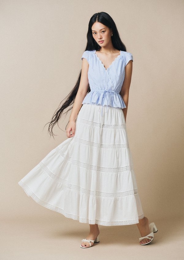 Ophelia Midi Skirt - White