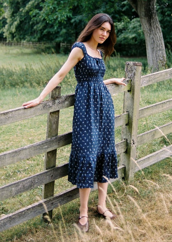 Gibson Midi Dress - Pomegranate in Midnight